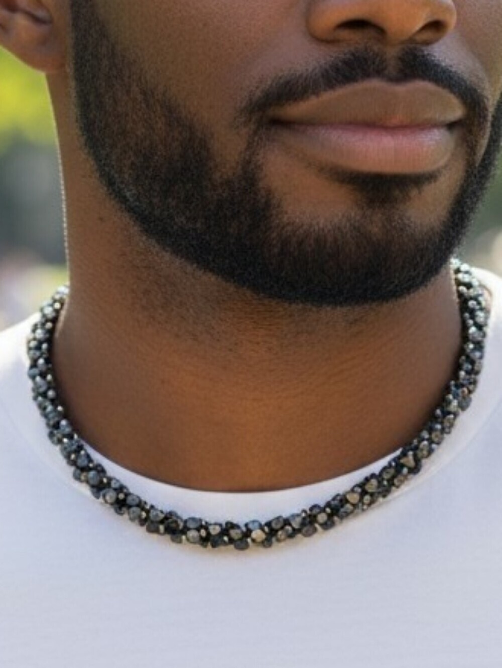 Hematite and Silver Beaded Necklace